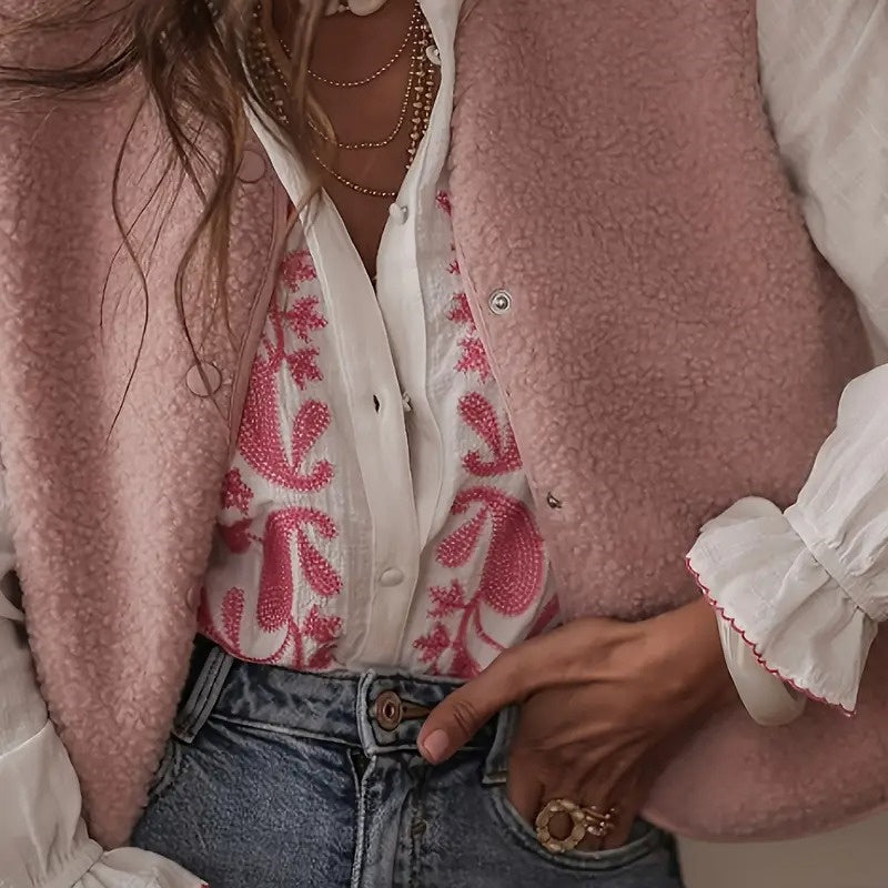 Women's Short Korean-style Faux Lamb Plush All-matching Vest