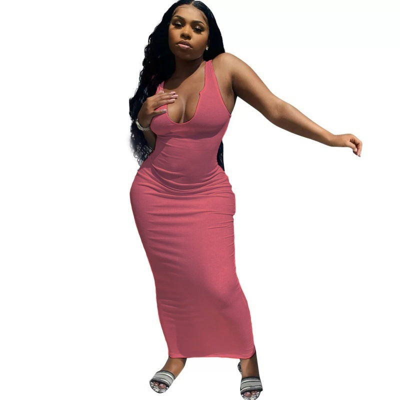 Women's Suspender Vest Deep V-neck Dress