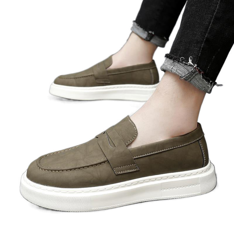 Platform Loafers Men's I Slip-on Casual Leather Shoes
