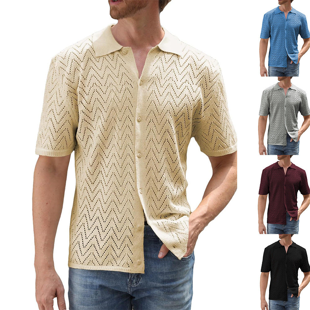 Summer New Men's Hollowed Leisure Shirt