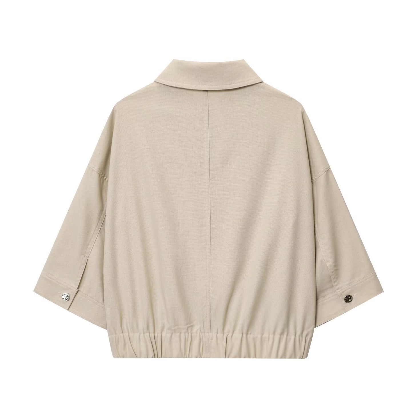 Women's New Ramie Blend Zip Jacket