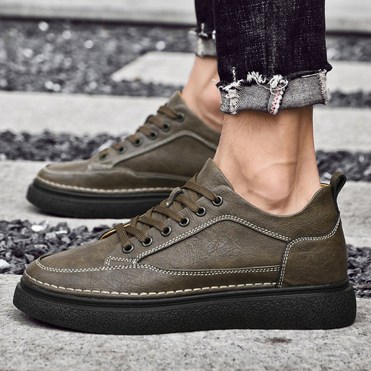 Autumn New Invisible Height Increasing Insole Men's Shoes 8cm Thick Bottom