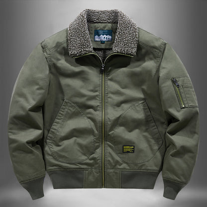 Winter Cotton Dress Men's Fleece-lined Thickened Middle-aged Workwear