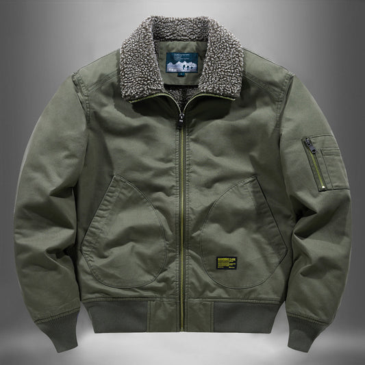 Winter Cotton Dress Men's Fleece-lined Thickened Middle-aged Workwear