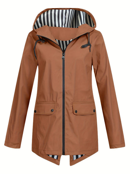 Women's Zipper Hooded Outdoor Windproof Thin Coat