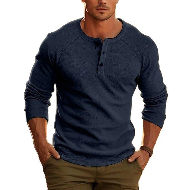 Men's Bottoming Shirt Henry Collar Long-sleeved T-shirt