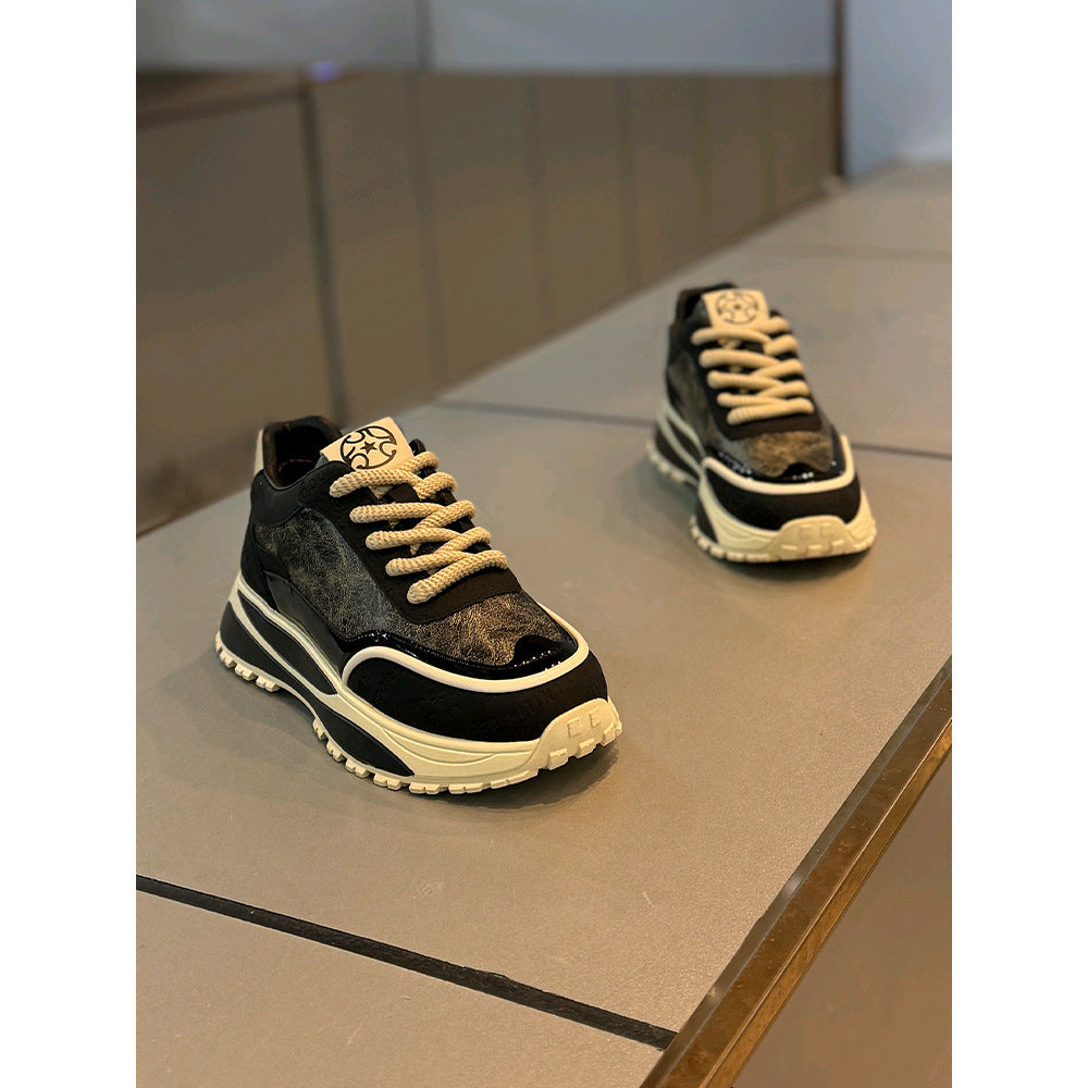 Thick Bottom Wear-resistant Retro Daddy Shoes Male