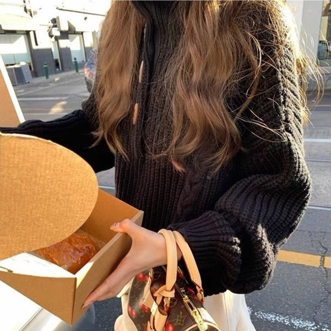 Turtleneck Twist Sweater Women's High-grade Casual