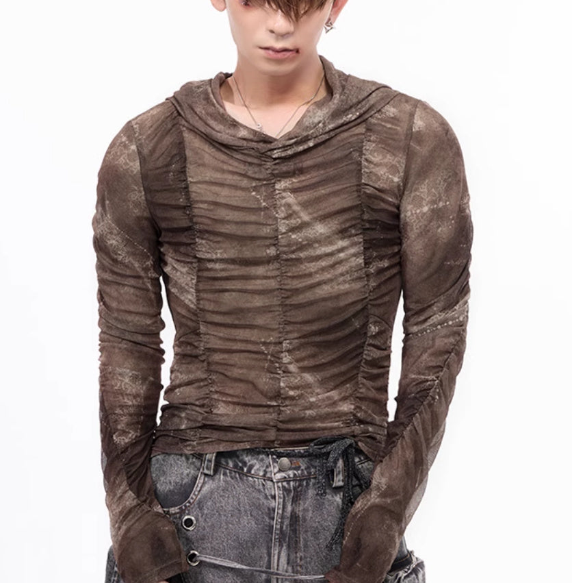 Printing Pleating Inner Wear Boys Lightweight Ice Silk Bottoming Shirt