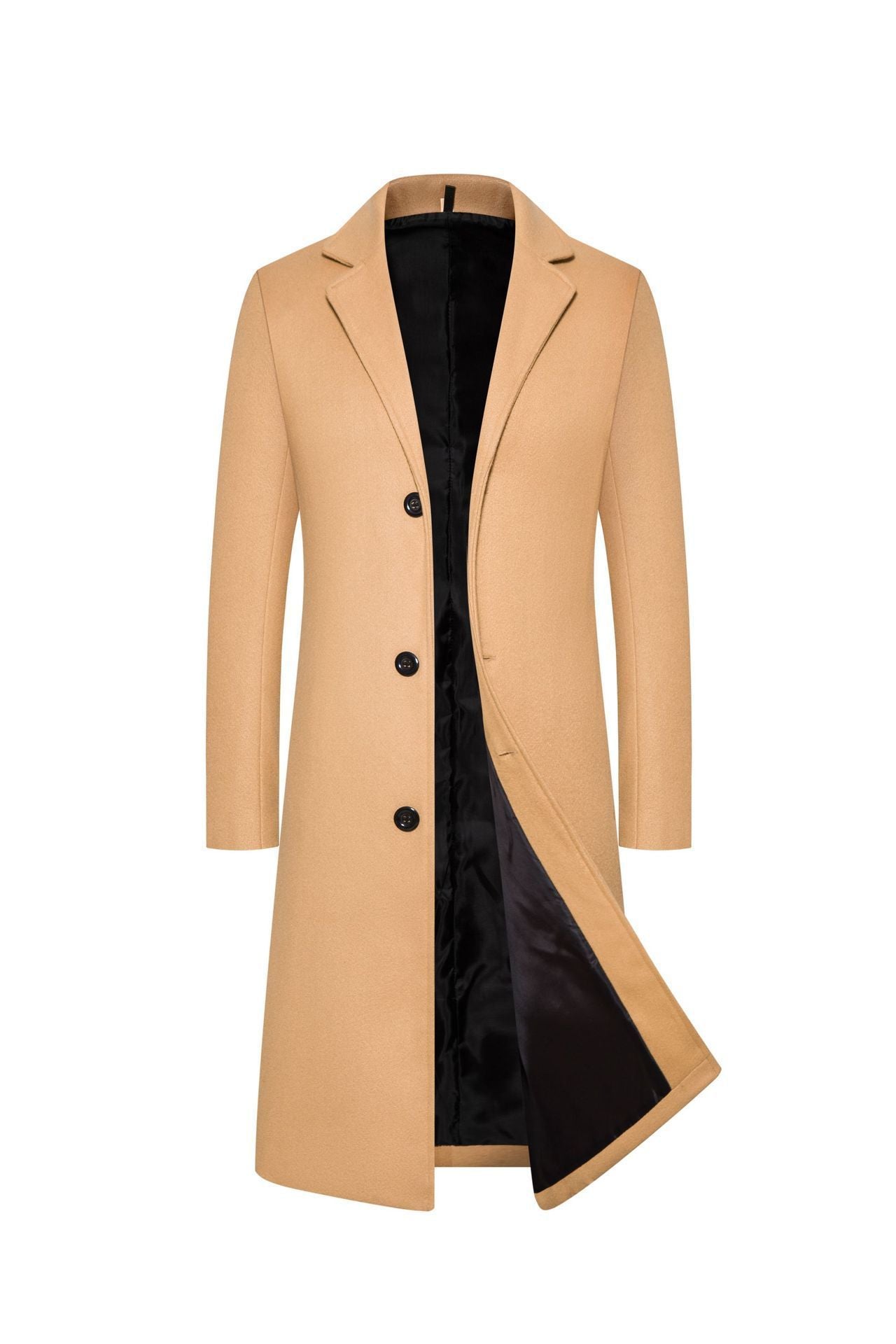 Men's Wool Mid-length Thickened Trench Coat