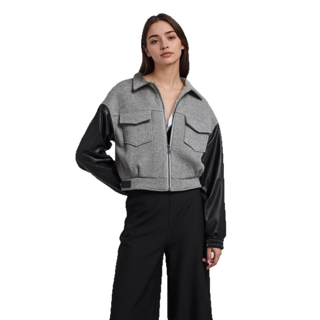 Niche Street Fashion Loose Short Color Stitching Jacket Jacket