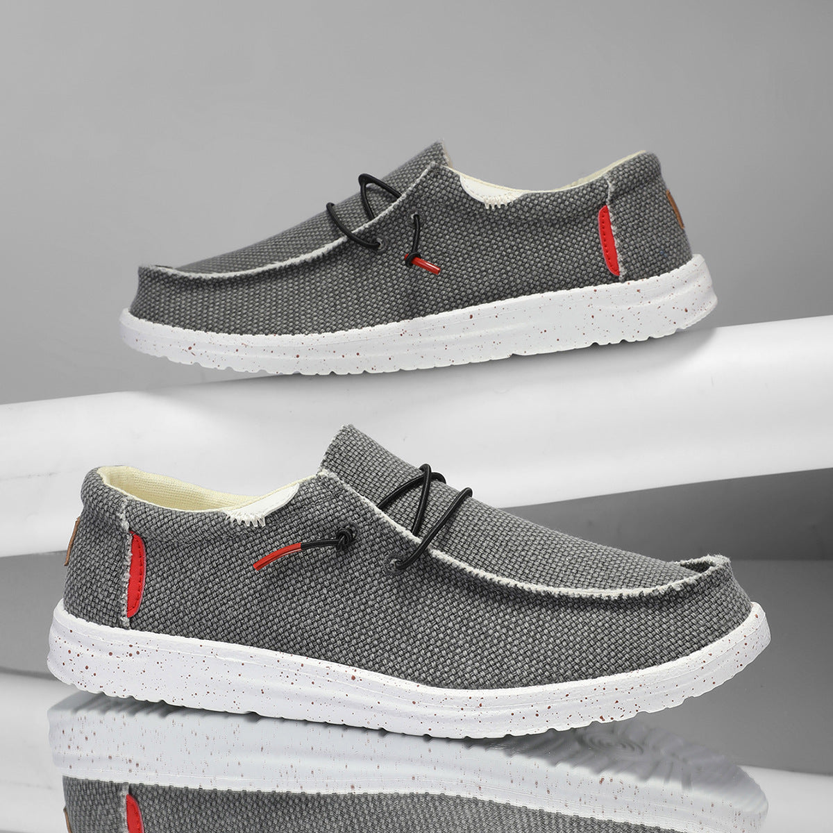 Autumn Men's Laceless Canvas Shoes Plus Size Breathable