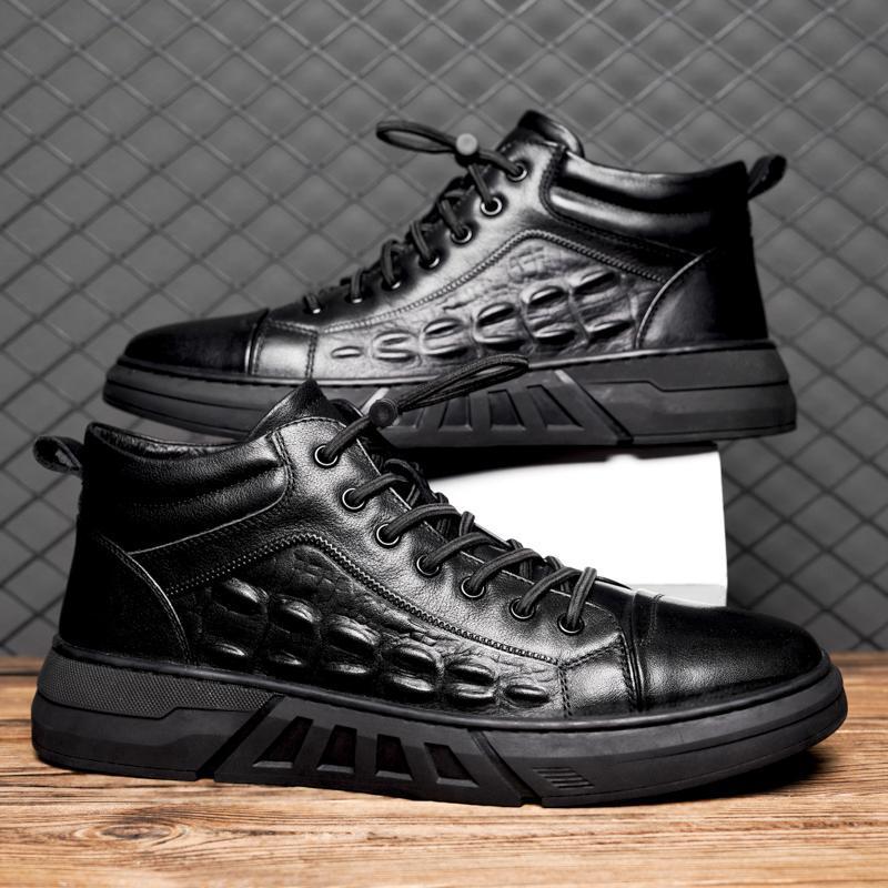 Pure Color Tied Trendy Wild Youth Men's Shoes