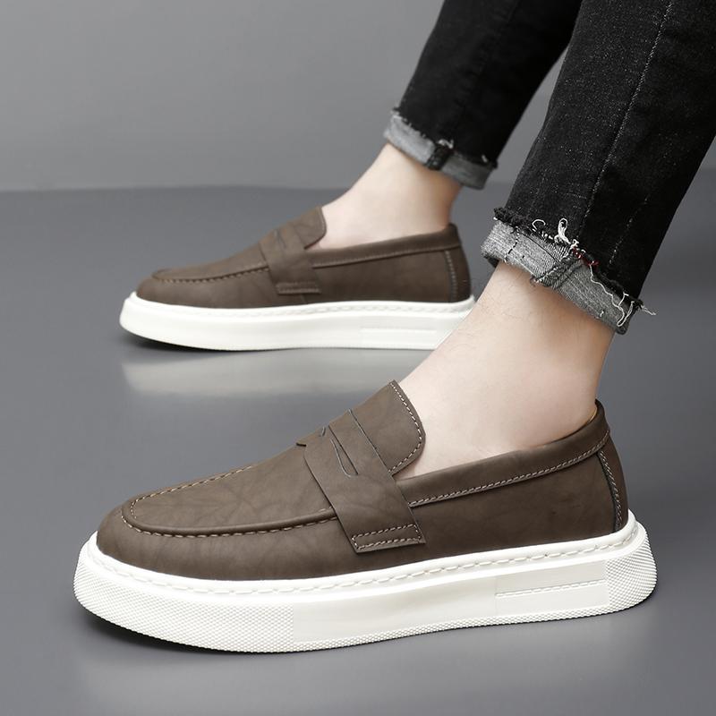 Platform Loafers Men's I Slip-on Casual Leather Shoes