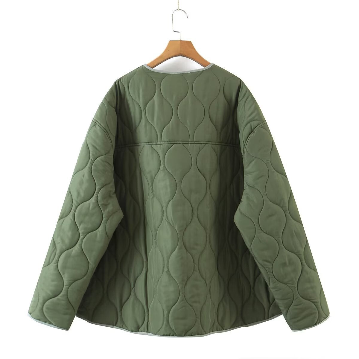 Loose Diamond Lattice Large Board Cotton-padded Jacket