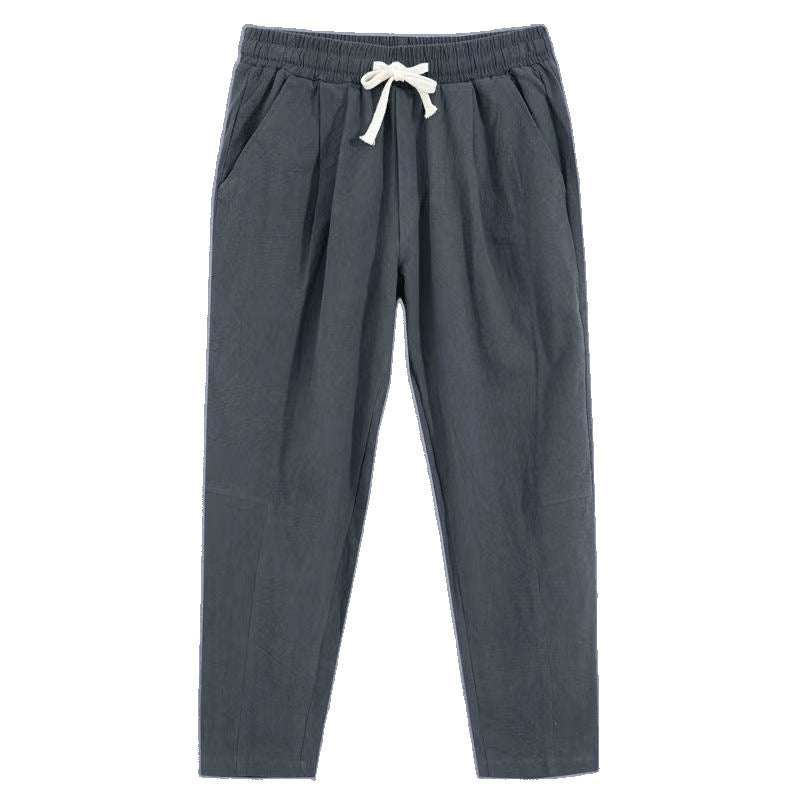 Cotton And Linen Thin Loose Plus Size Sports Straight Pants