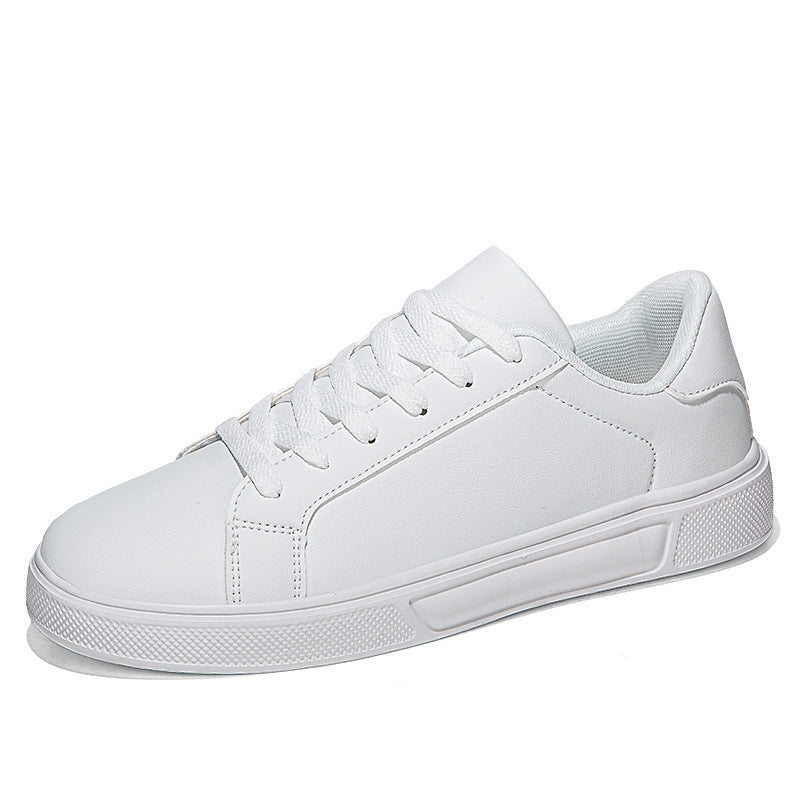 Flat Bottom Comfort Board Korean Leather Casual Sneakers