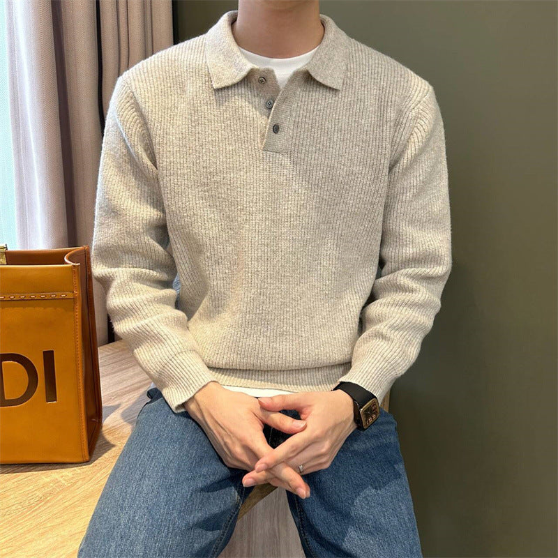 Lapel Knitwear Sweater Men's Business