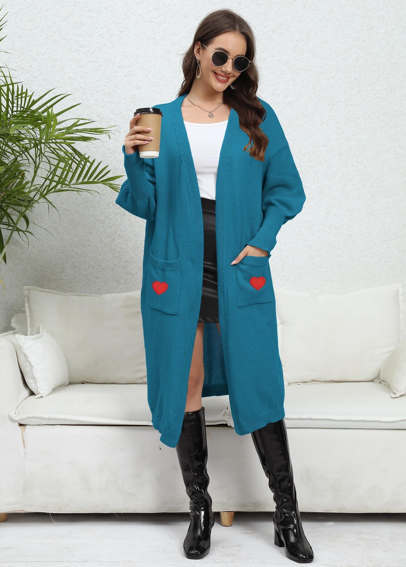 Women's Loose And Lazy Style Love Sweater Cardigan