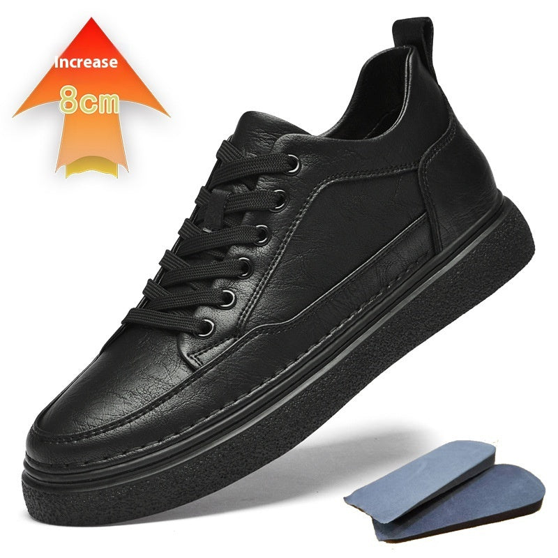 Autumn New Invisible Height Increasing Insole Men's Shoes 8cm Thick Bottom