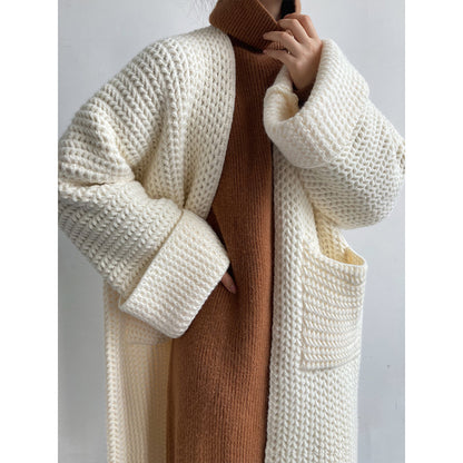Hepburn Style Solid Color Knitted Cardigan Soft Glutinous