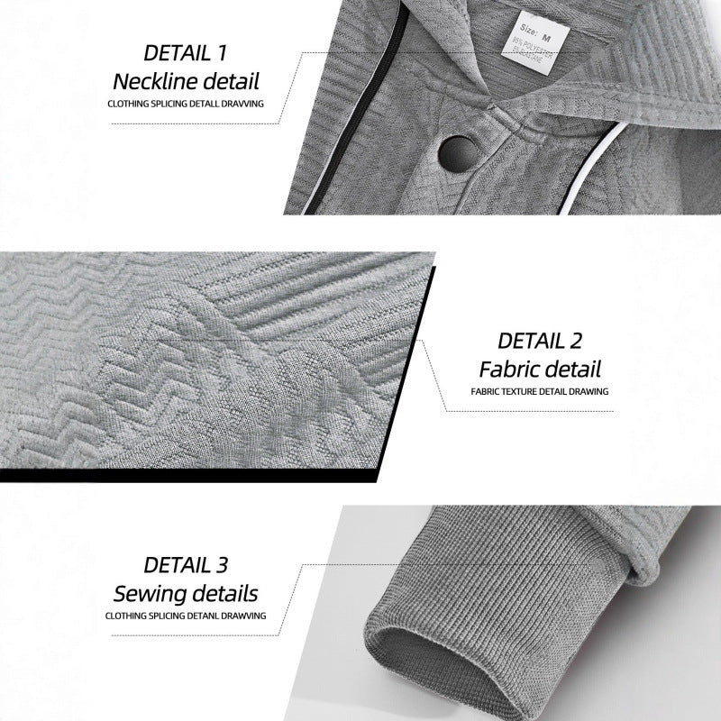 Pullover Solid Color Casual Sports Loose Long Sleeve Hooded Sweater Men