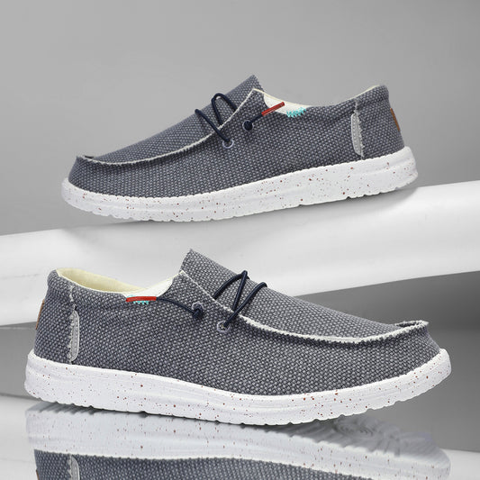 Autumn Men's Laceless Canvas Shoes Plus Size Breathable