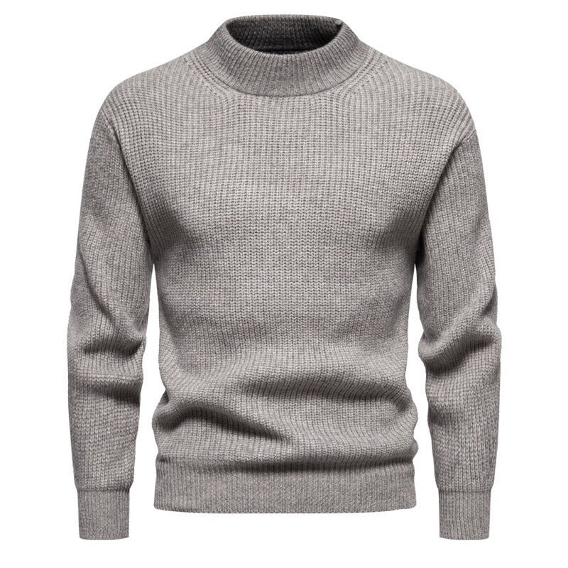 Men's Casual Knitted Solid Color Slim Fit Sweater