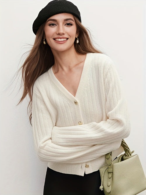 Striped Vertical Knitted Cardigan Gentle Sweaters Women's Clothing