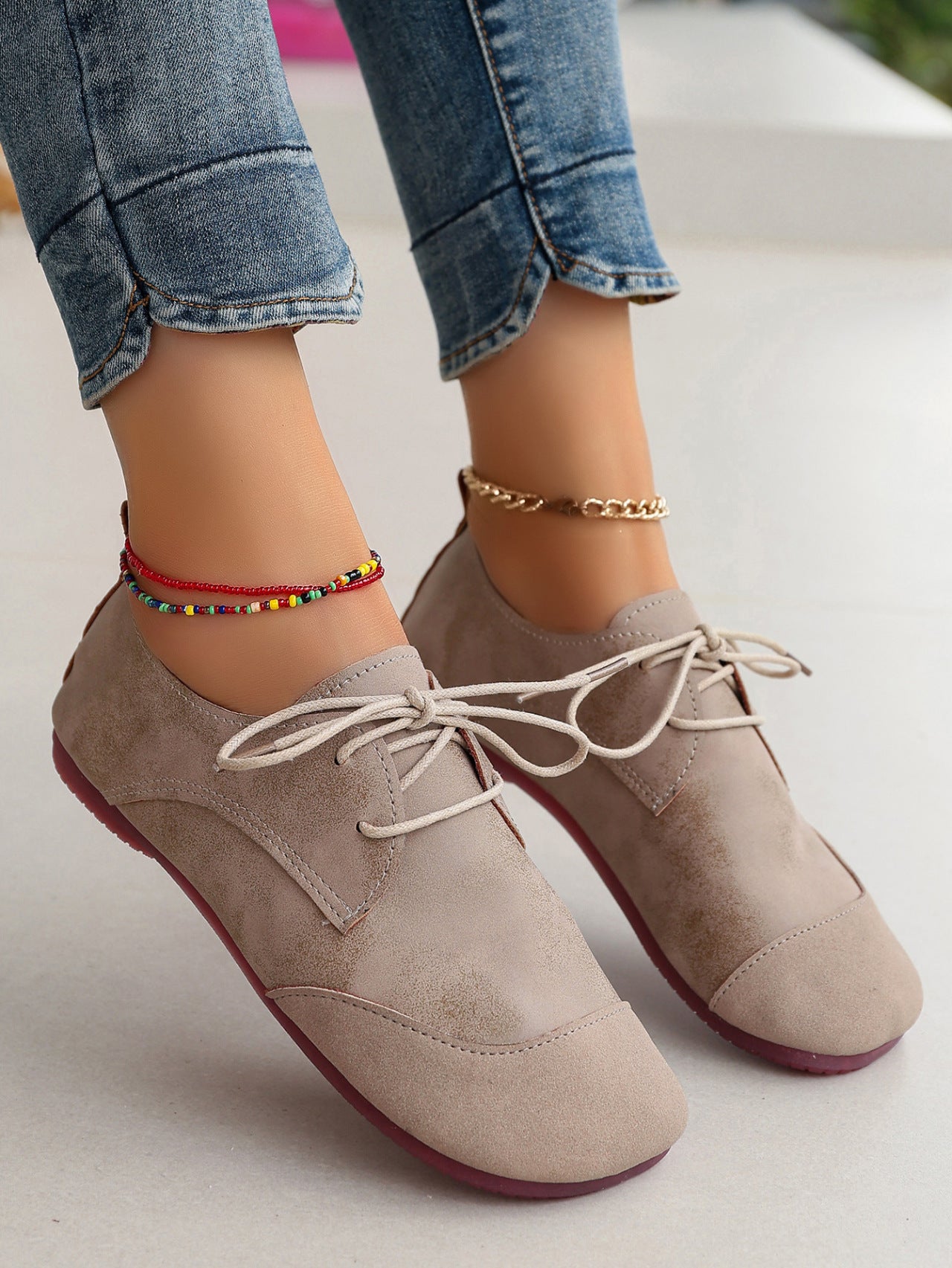 Flat Retro Soft Leather Western Style Slip-on Loafers Small Leather Shoes