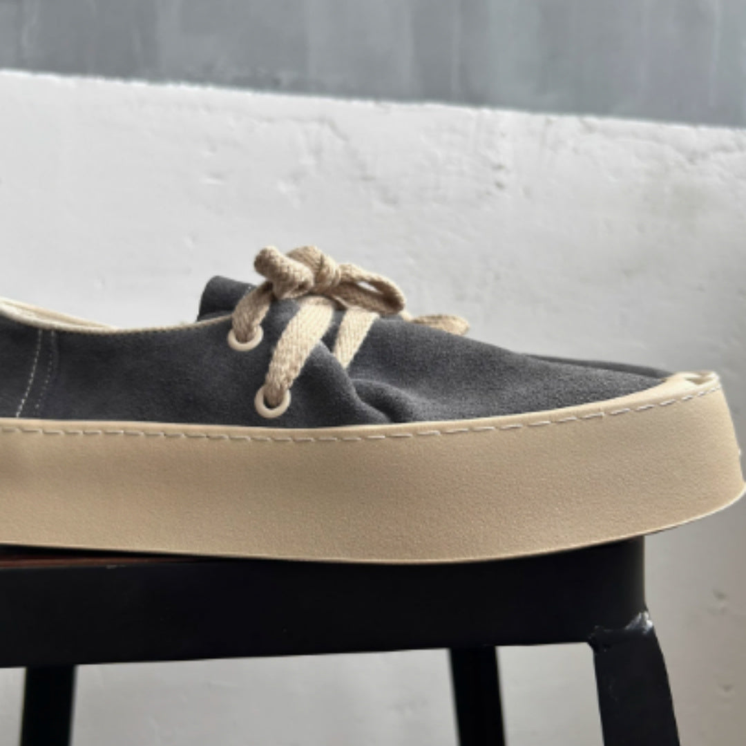 Japanese-style Retro Breathable Sneakers Men's Thick-soled Design Suede