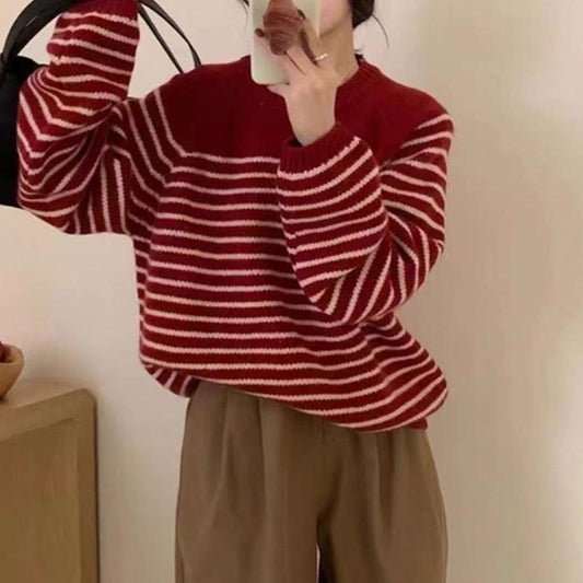 Striped Pullover Women's Spring And Autumn