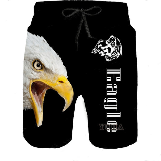 Beach Pants Men's Sports Eagle Pattern Printed Shorts