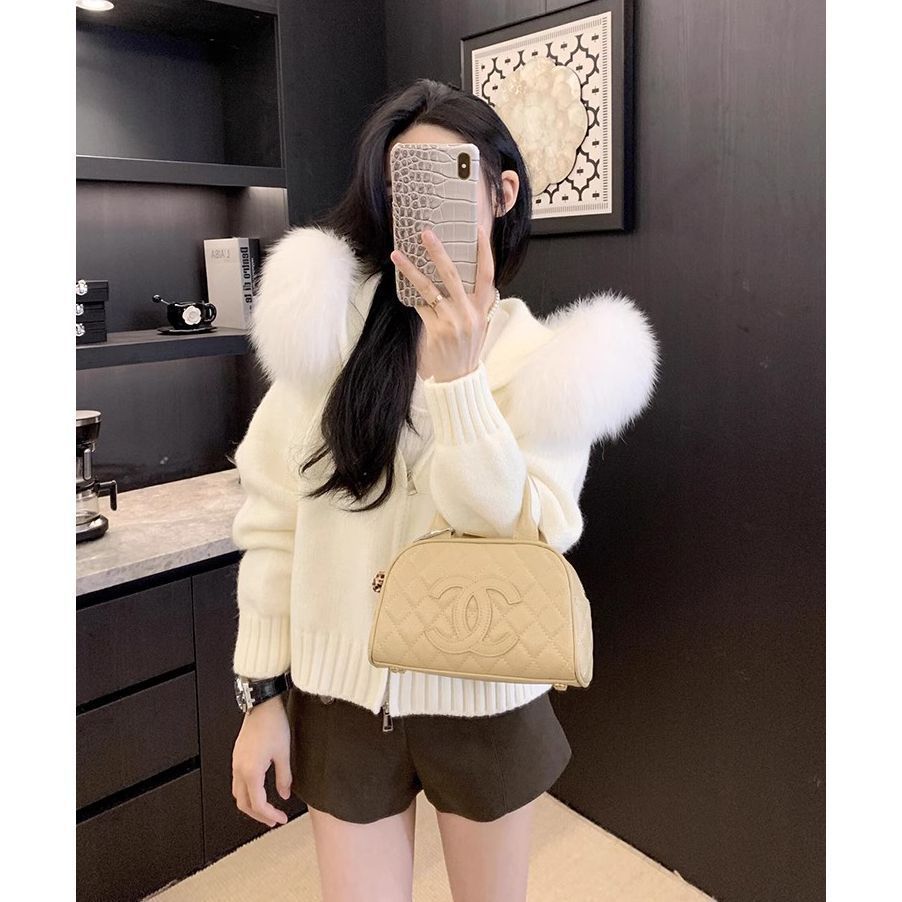 Fur Collar Flab Hiding Padded Top Outer Wear Autumn And Winter