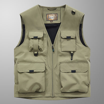 Frock Vest Men's Coat Fishing Multi-pocket Vest