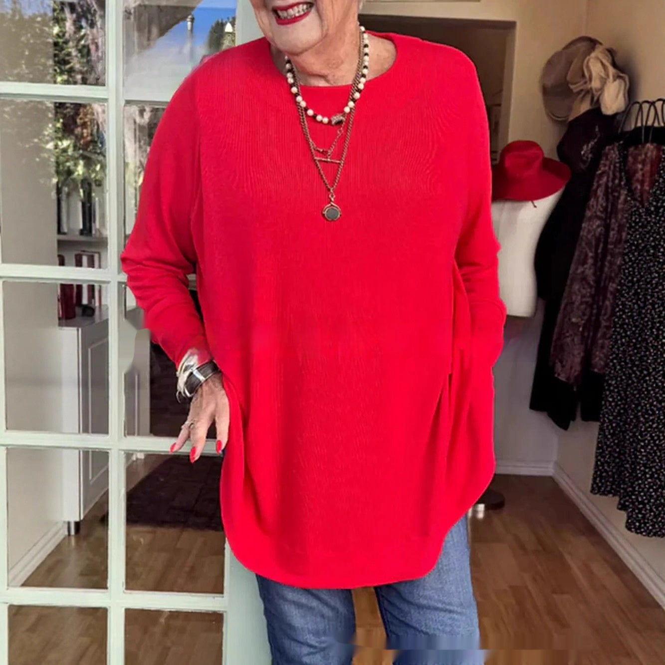 Thin And All-matching Sun Protection Micro Transparent Knitted Top