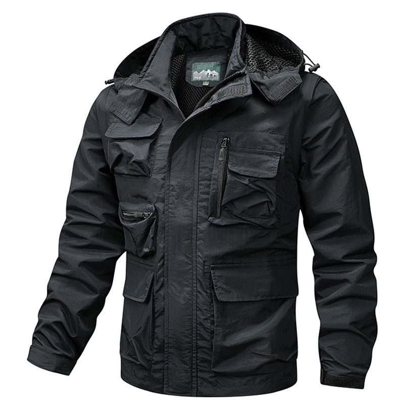 Outdoor Windproof Shell Loose Casual Multi-pocket Workwear Jacket