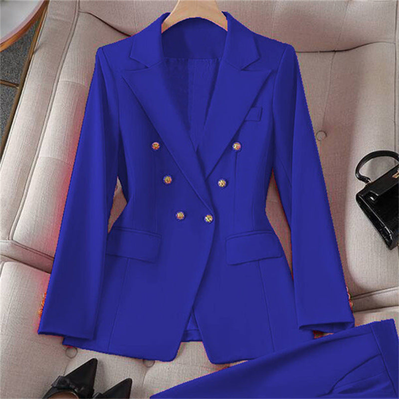 Small-sized Retro Suit Jacket Slim-fit Fashion Women's Casual Design Top Suit Jacket Set