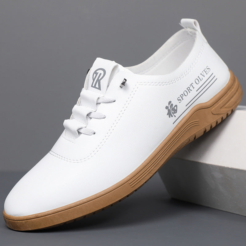 Men's Lace Up Casual Leather Shoes Fashion All-matching