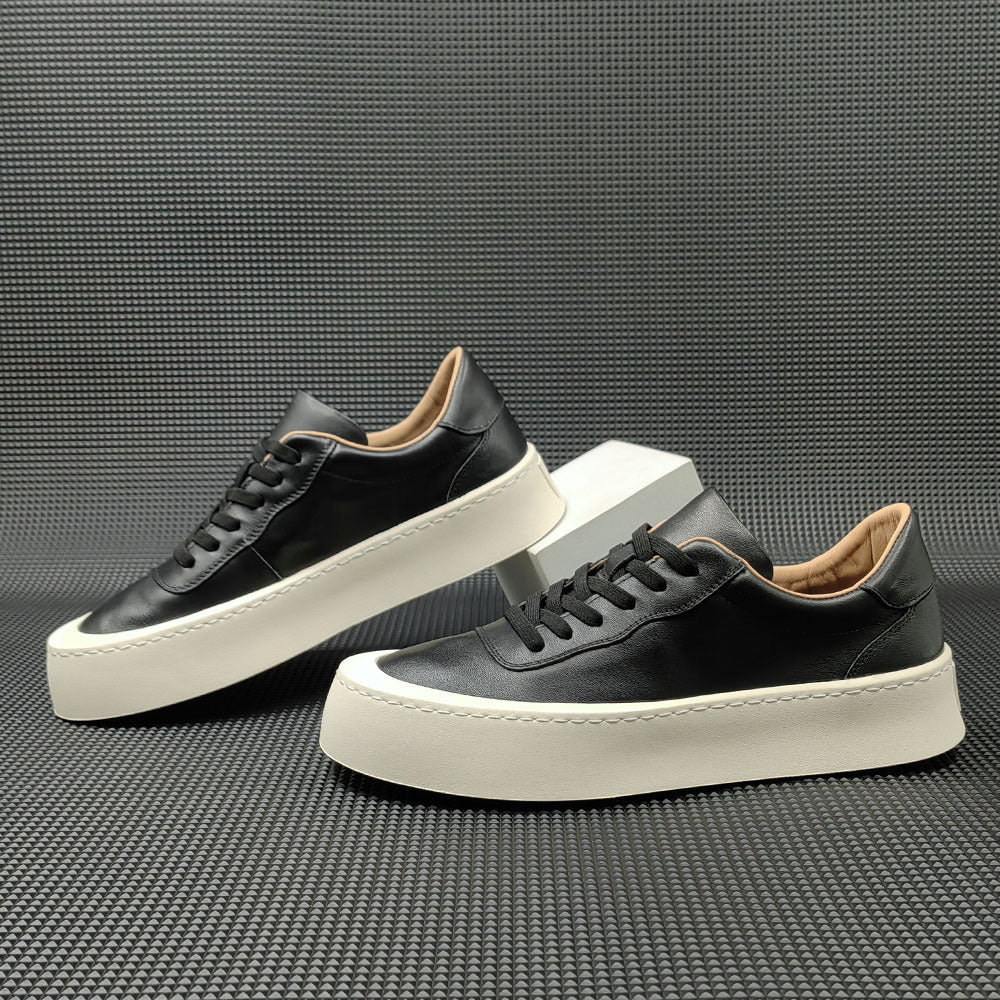 Boys First Layer Cowhide Board Shoes Thick Bottom