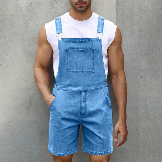 Light Luxury Denim Shorts Men's Denim Brace