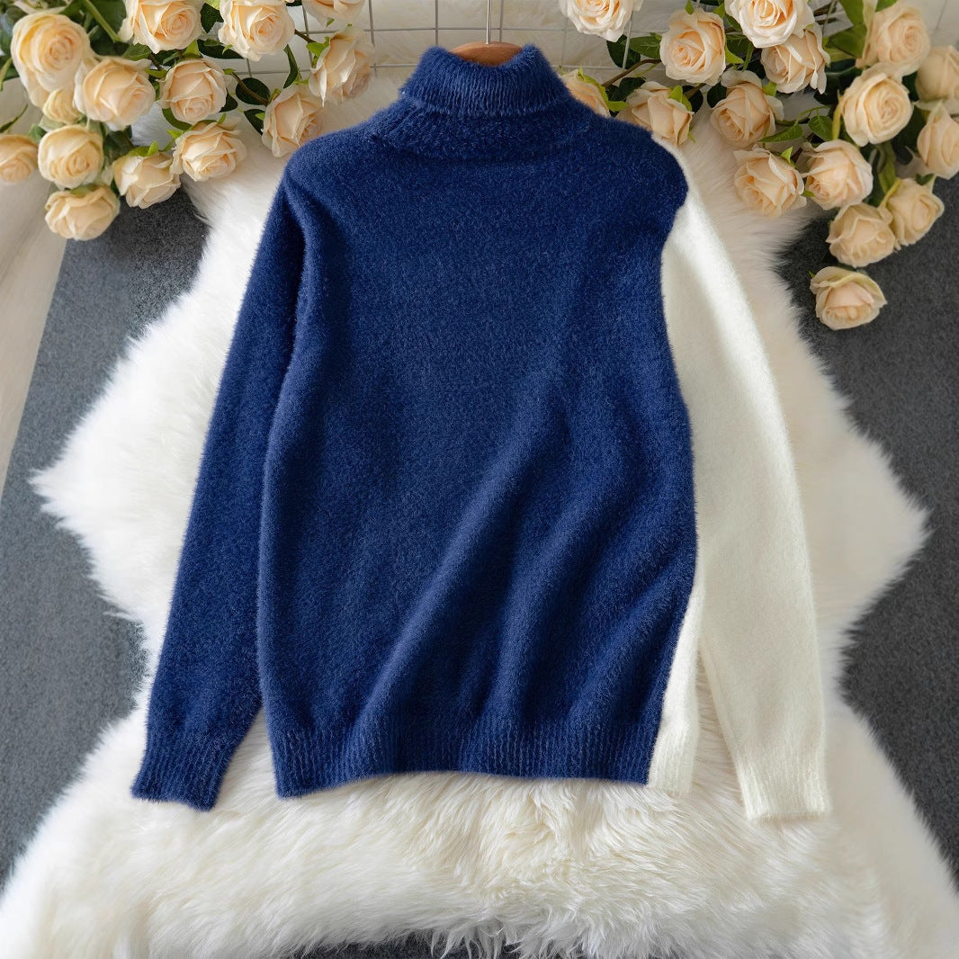 Autumn And Winter Loose Casual Polo Collar Sweater