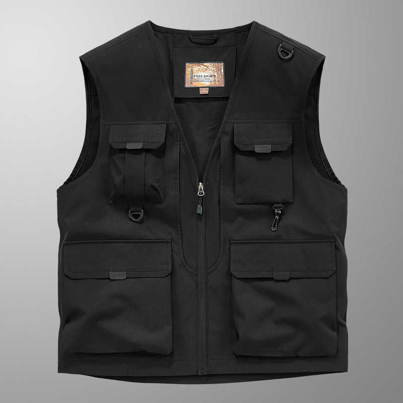 Frock Vest Men's Coat Fishing Multi-pocket Vest