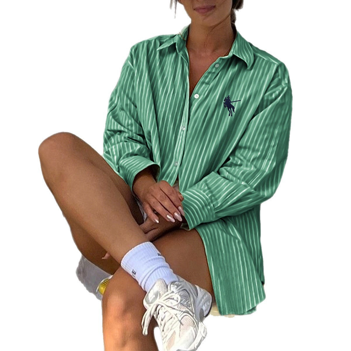 New Women's Casual Striped Long-sleeved Shirt