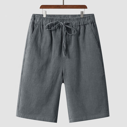 Linen Shorts Men's Casual Loose Cropped Pants