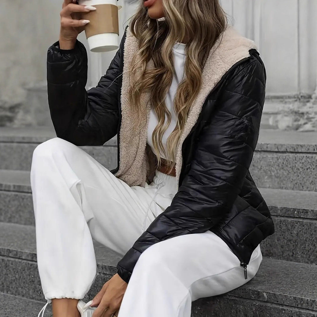 Hooded Long Sleeve Warm Women's Cotton-padded Clothing Cotton Jacket