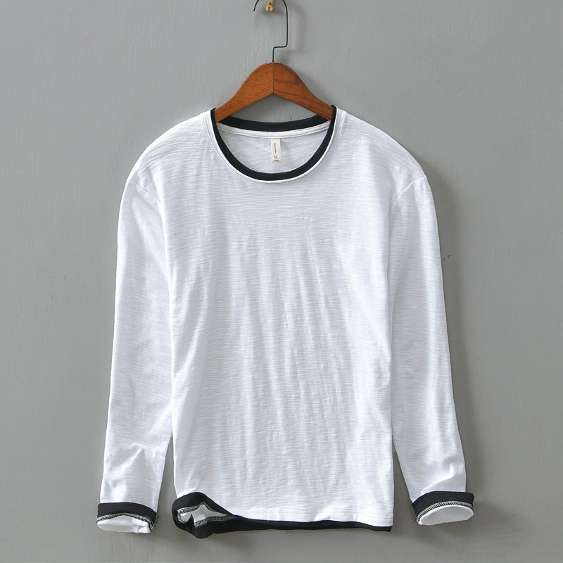 Round Neck Solid Color Pullover Leisure Long Sleeve
