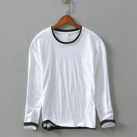 Round Neck Solid Color Pullover Leisure Long Sleeve