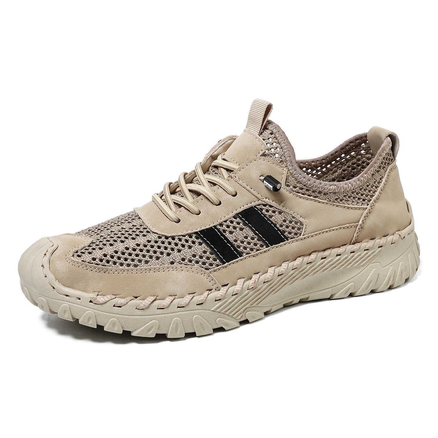 Plus Size Sewed Cowhide Mesh Korean Fashion Men's Shoes