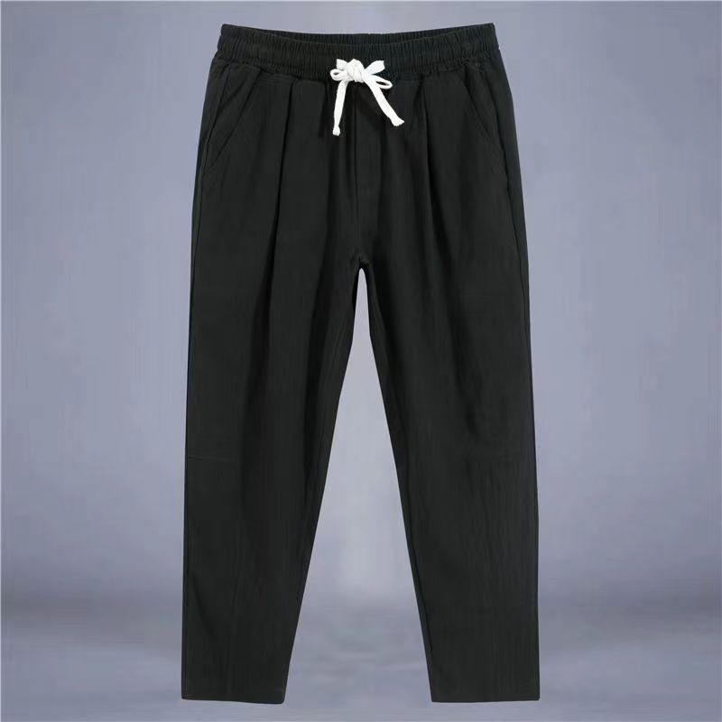 Cotton And Linen Thin Loose Plus Size Sports Straight Pants